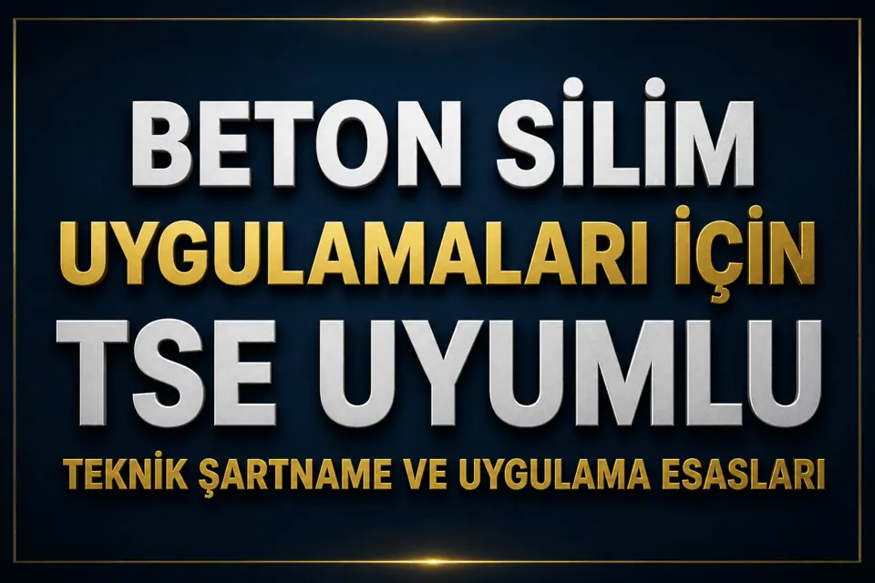 BETON SİLİM UYGULAMALARI İÇİN TSE UYUMLU TEKNİK ŞARTNAME VE UYGULAMA ESASLARI